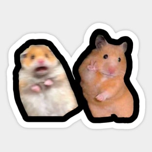 hamster meme peace sign Sticker